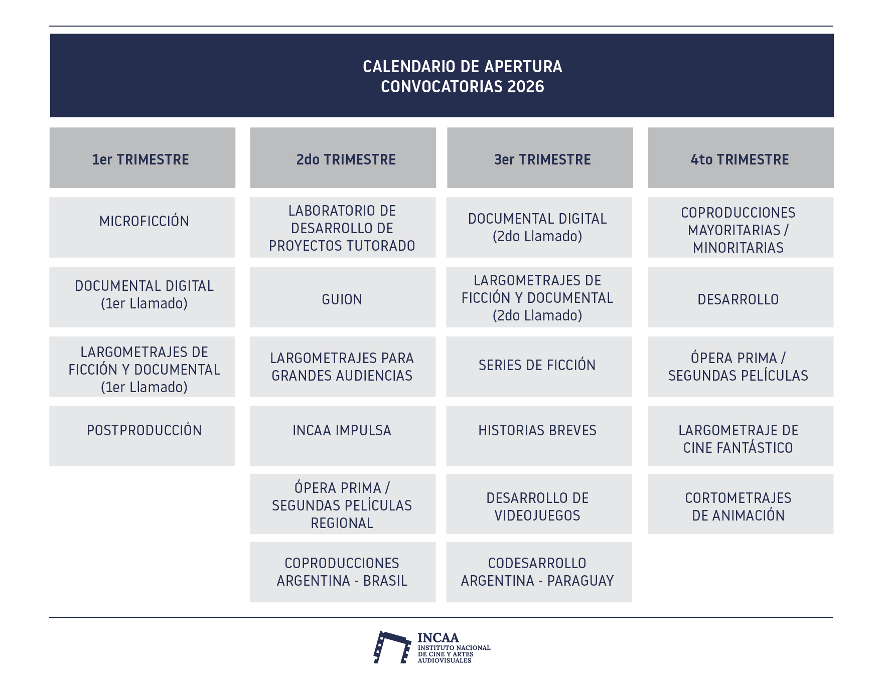 Calendario apertura 2026